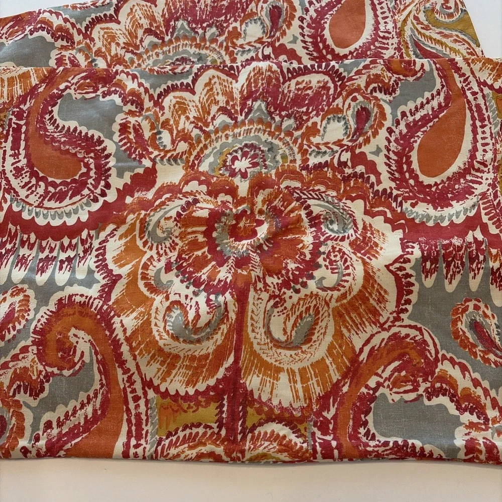 Pottery Barn Marie Palampore Lumbar Pillow Cover Set of 2 16x26 Red Rust Paisley